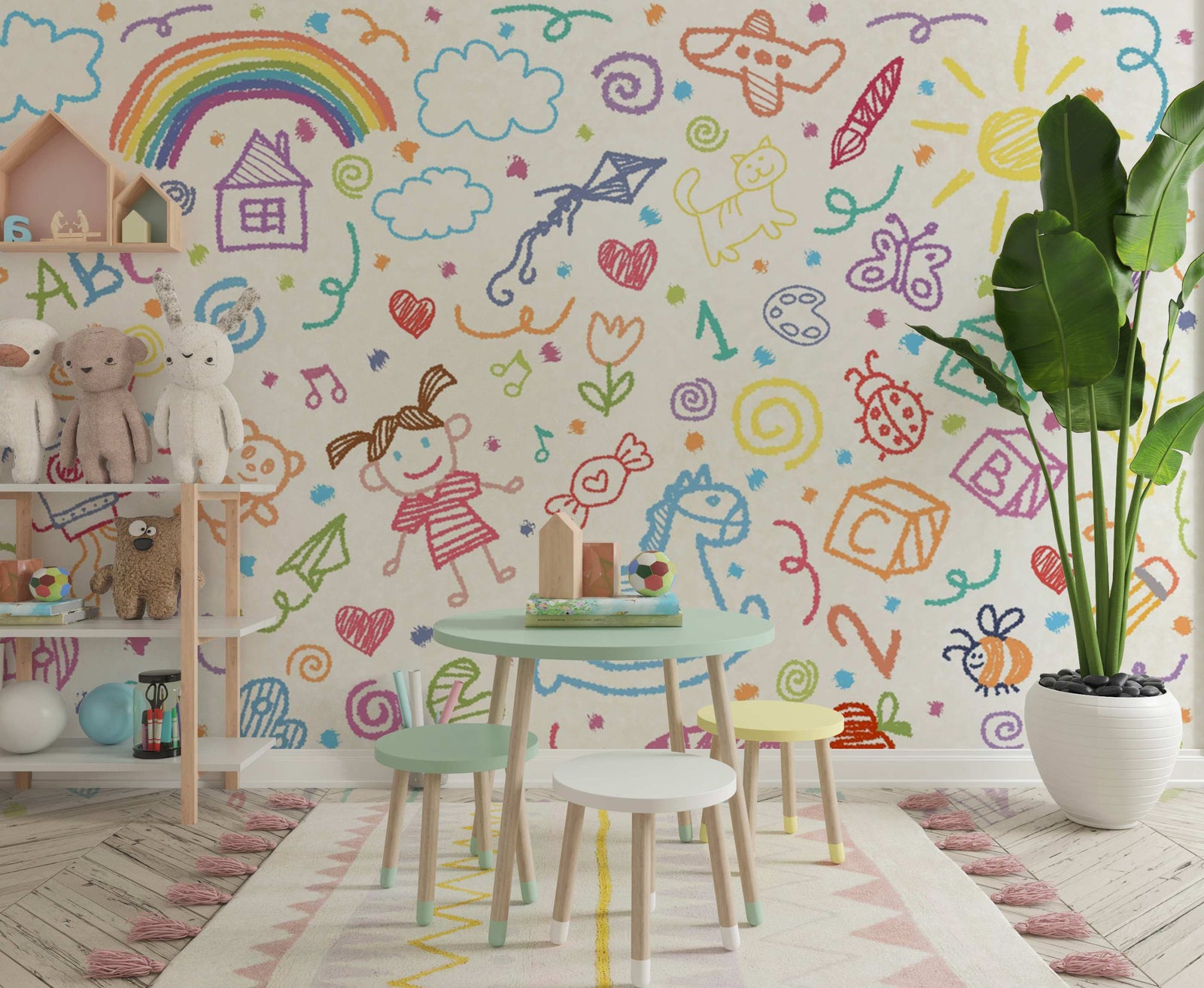 Doodle Art Wall Mural image 0