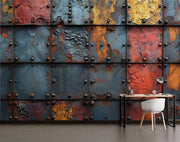 Riveted Piece Of Metal Wallpaper Mural image 2