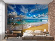 Serene beach wall mural