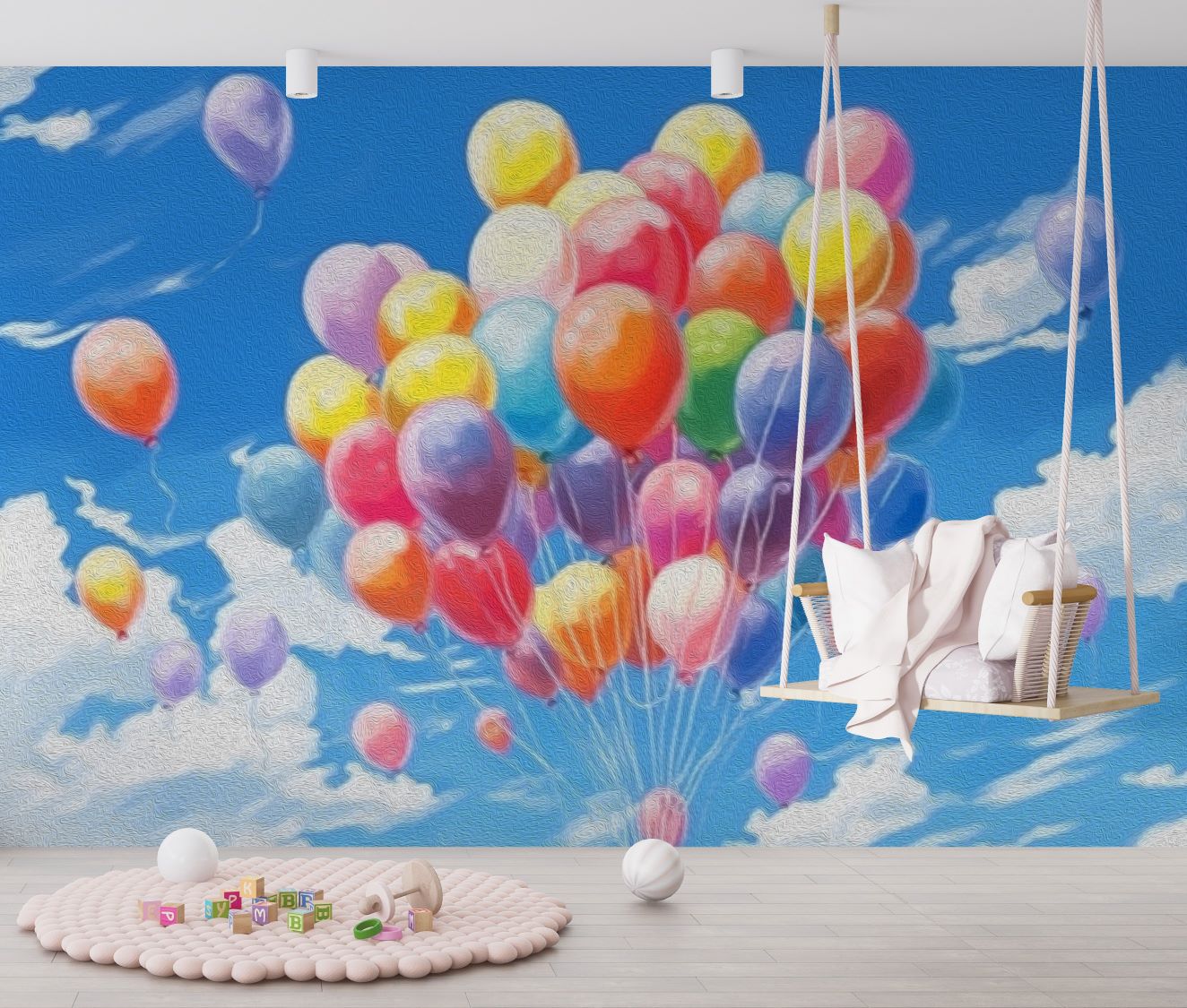 Colourful Balloons Wallpaper Mural