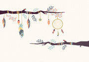 Boho branches wall mural image 1