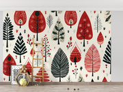 Red Forest Wallpaper Mural image 2