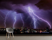City Thunderstorm Wallpaper Mural image 2