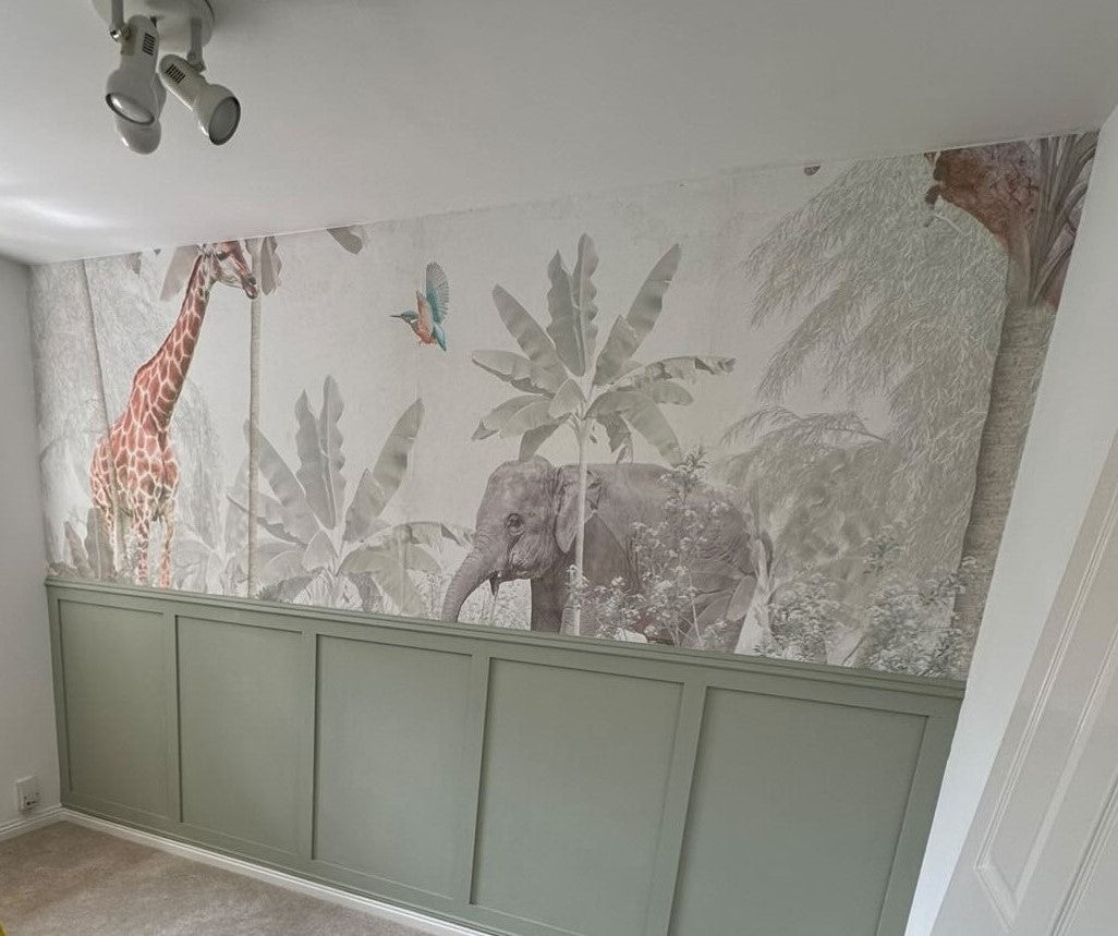 Vintage Jungle Animals Mural Wallpaper