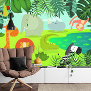 Jungle Animals Wallpaper Mural image 2