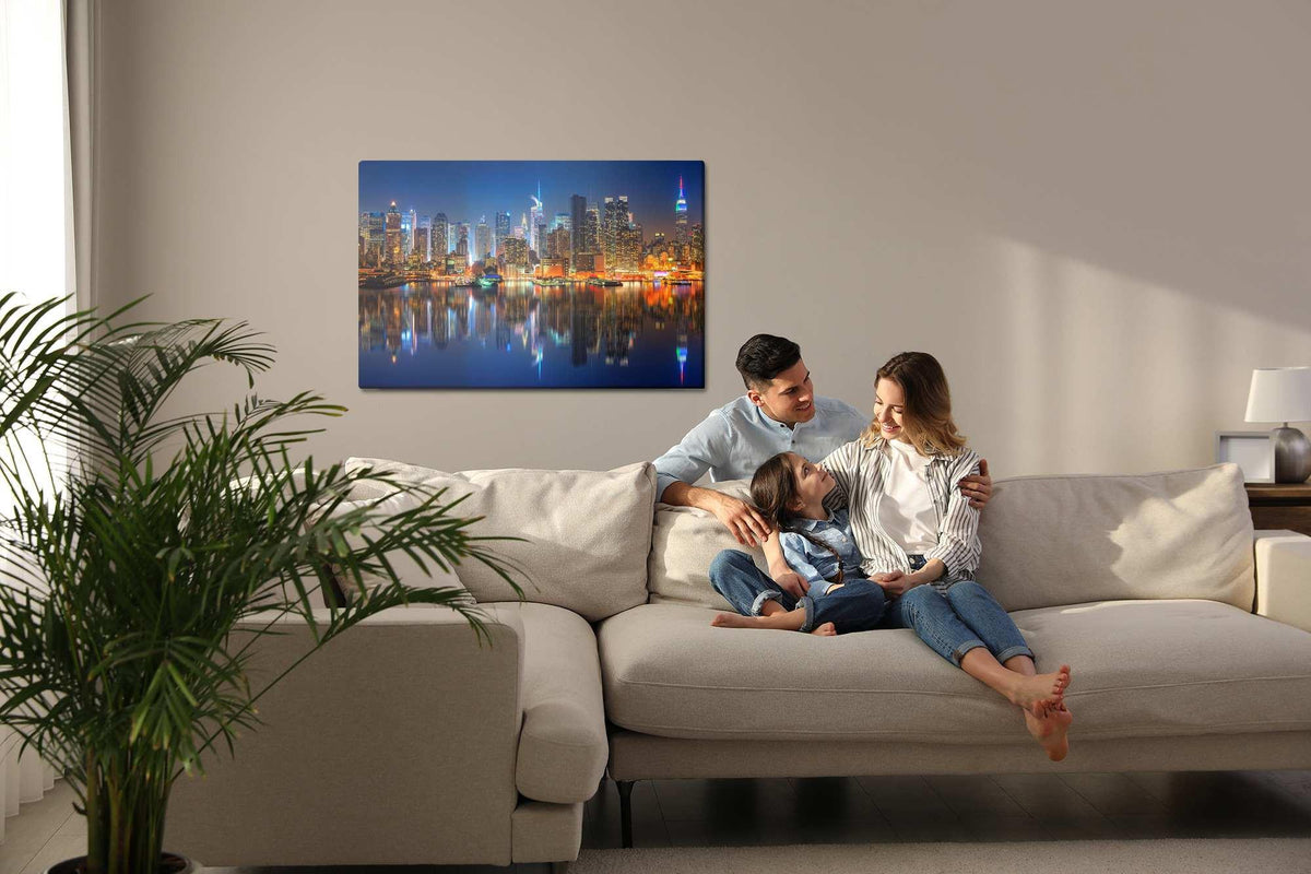 Manhattan By Night Natural Canvas image 0