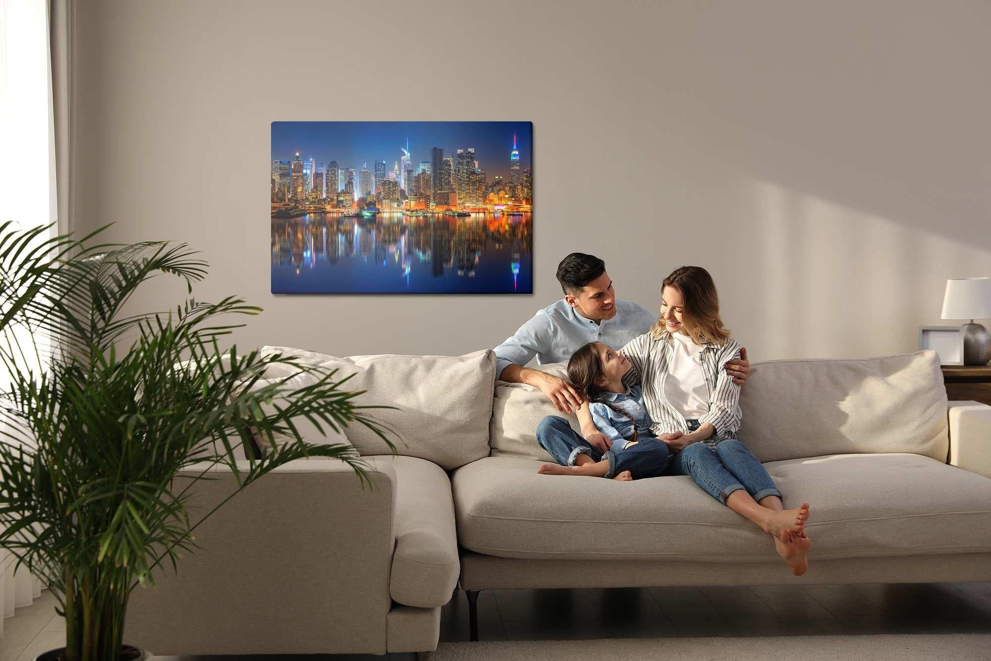 Manhattan By Night Natural Canvas image 0