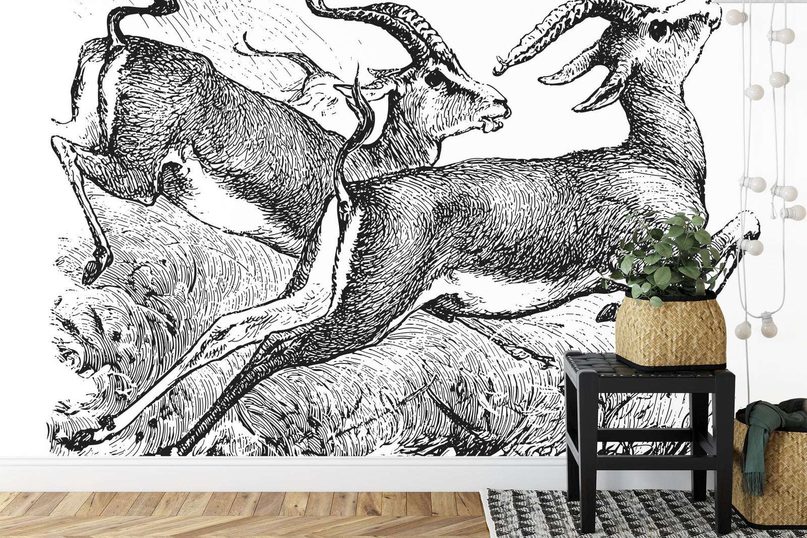 Gazelle vintage wall mural image 0
