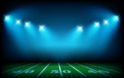 Night Lights Wall Mural featuring a green football field under bright stadium lights.