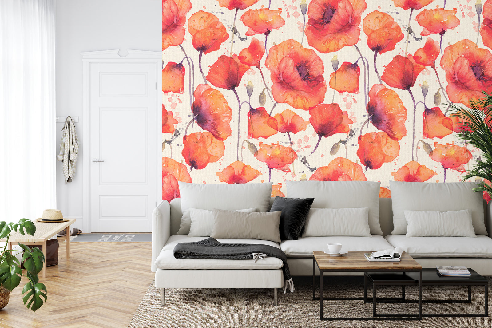 Poppies vintage wall mural image 0