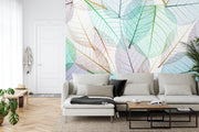 Transparent Leaves Wallpaper Mural image 0