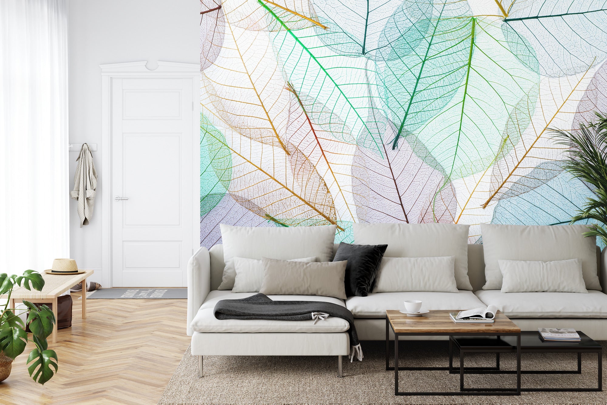 Transparent Leaves Wallpaper Mural image 0