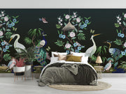 Heron And Peacock Wallpaper Mural image 0