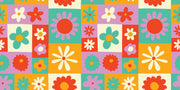 Hippie Flower Pattern Wallpaper Mural image 1