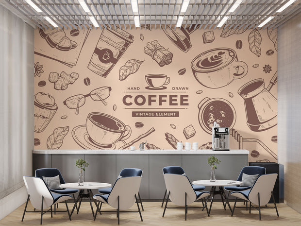 Coffee Shop Wall Mural