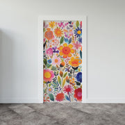 Colourful Flowers Painting Door Covering image 0