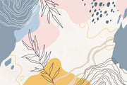 Hand Drawn Leaves Wallpaper Mural image 1