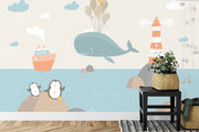 Children's room sea life wall mural image 0