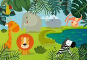 Jungle Animals Wallpaper Mural image 1