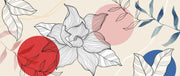 Floral Line Art Wall Mural image 1