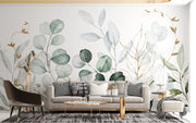 Watercolour Leaves Wall Mural image 0