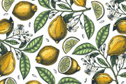 Lemon tree branch illustration wall mural image 1