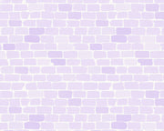 Lavender brick-patterned wall mural with soft pastel tones.