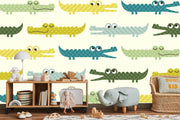Colourful alligators wall mural image 3