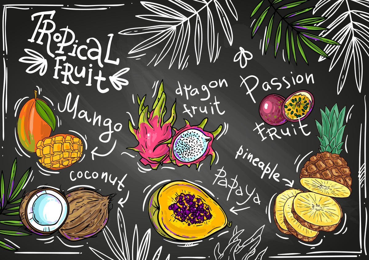 Tropical fruits wall mural image 1