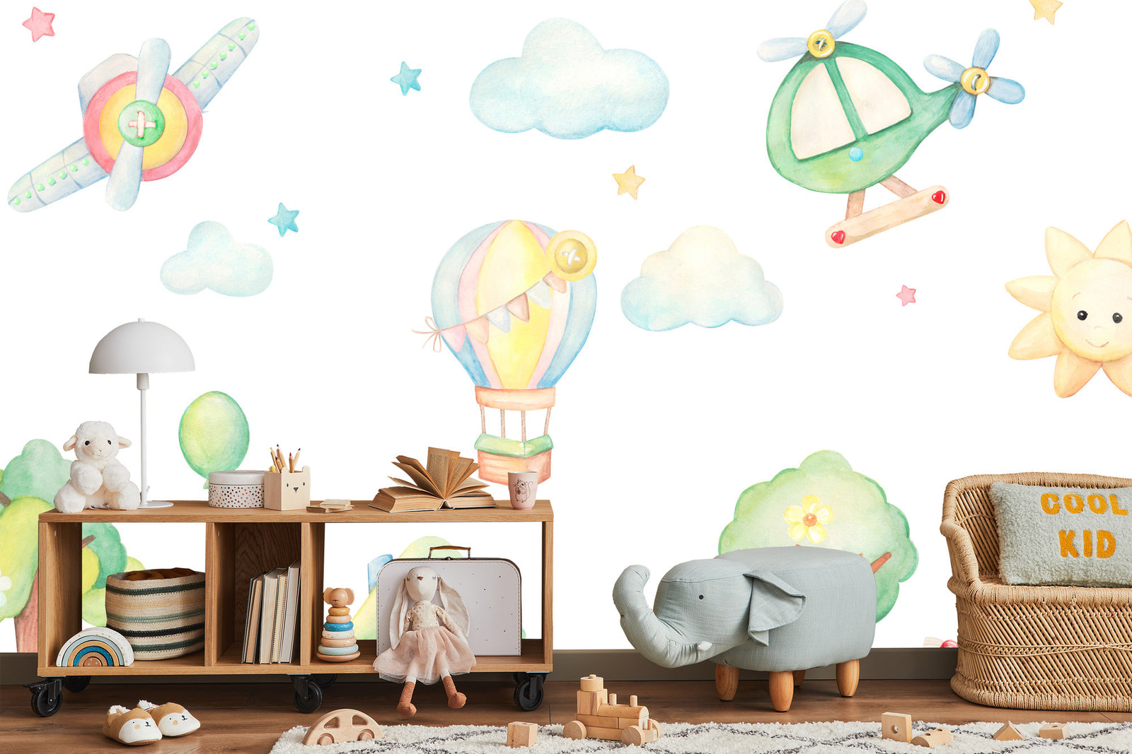 Watercolour toys  wall mural image 0