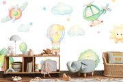 Watercolour toys  wall mural image 0