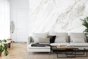 White and gold marble wall mural image 2