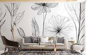 Botanical Line Art Wall Mural image 2