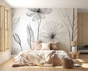 Botanical Line Art Wall Mural image 0