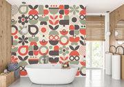 Geometric Flower Wallpaper Mural image 0