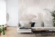 Vintage palm leaves wall mural image 2