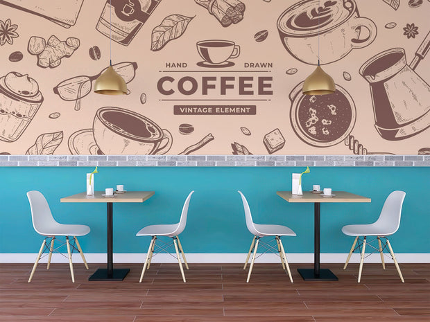 Coffee Shop Wall Mural