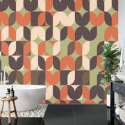 Retro pattern geometric wall mural image 2