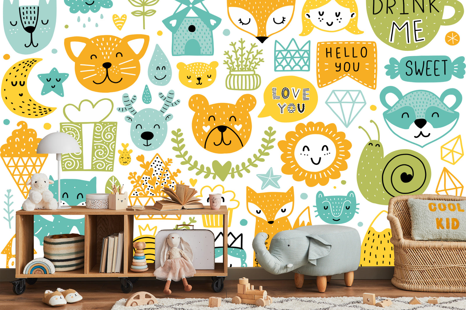 Woodland animal wall mural image 0