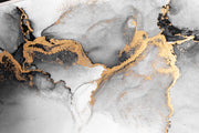 Grey and gold abstract marble art wall mural image 1