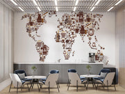 Coffee World Map Wall Mural image 0