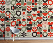 Geometric Flower Wallpaper Mural image 2