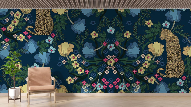 Vintage Leopard Wallpaper Mural image 0