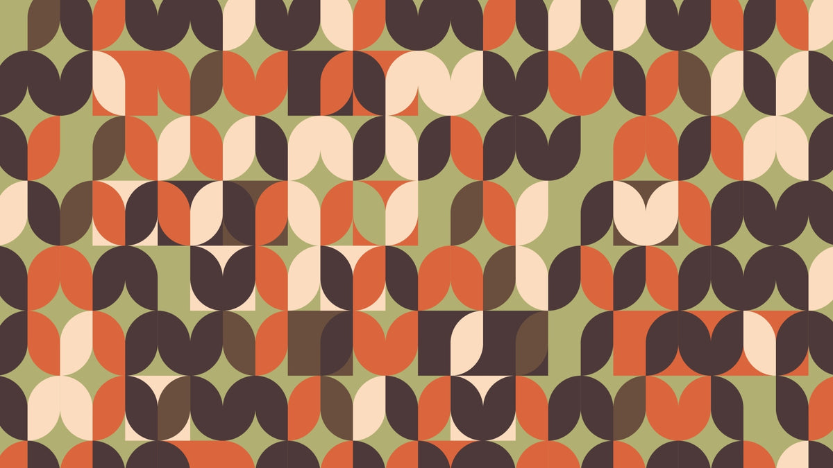 Retro pattern geometric wall mural image 1