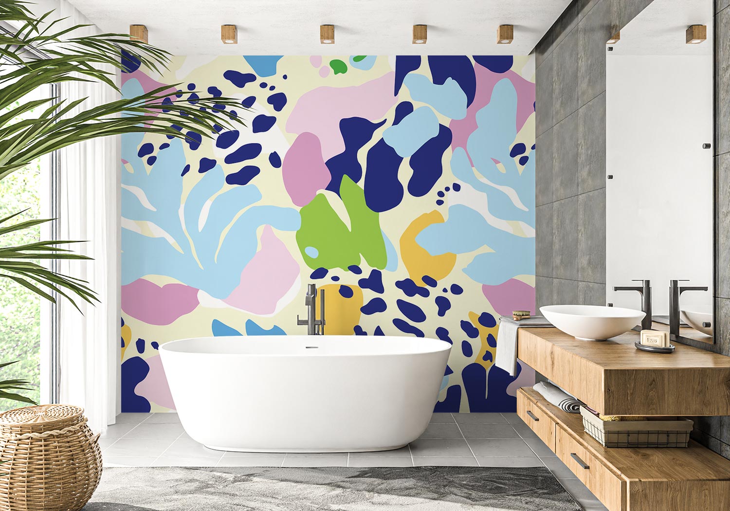Colourful Botanical Wallpaper Mural image 0