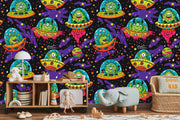 Colourful aliens wall mural image 3