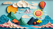 Papercut Landscape Wall Mural image 1