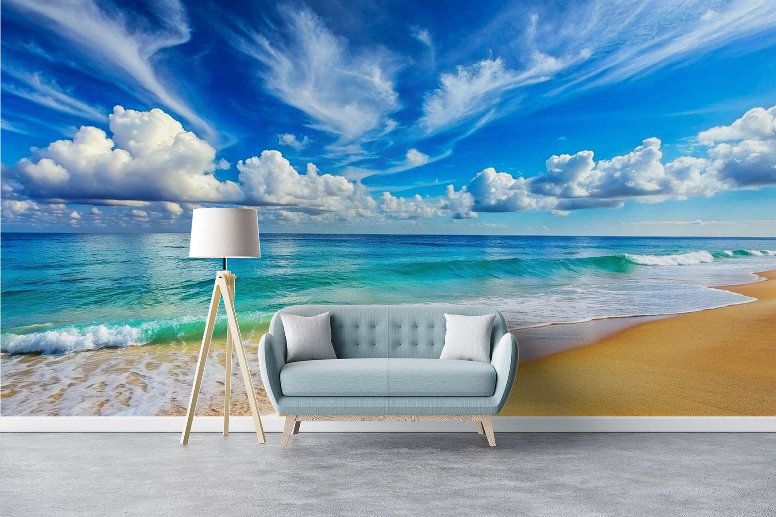 Serene beach wall mural