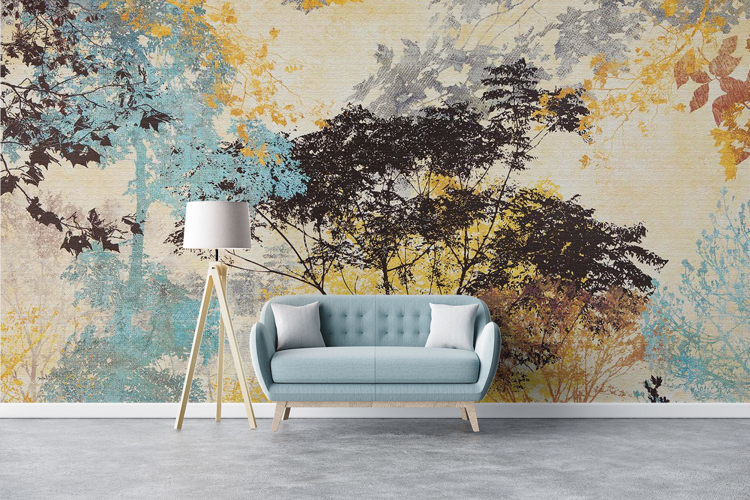 Forest woodland painting wall mural 