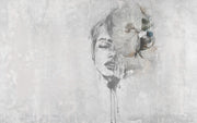 Watercolour face wall mural image 1